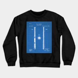 Baseball Bat Patent - Baseball Player Team Coach Art - Blueprint Crewneck Sweatshirt